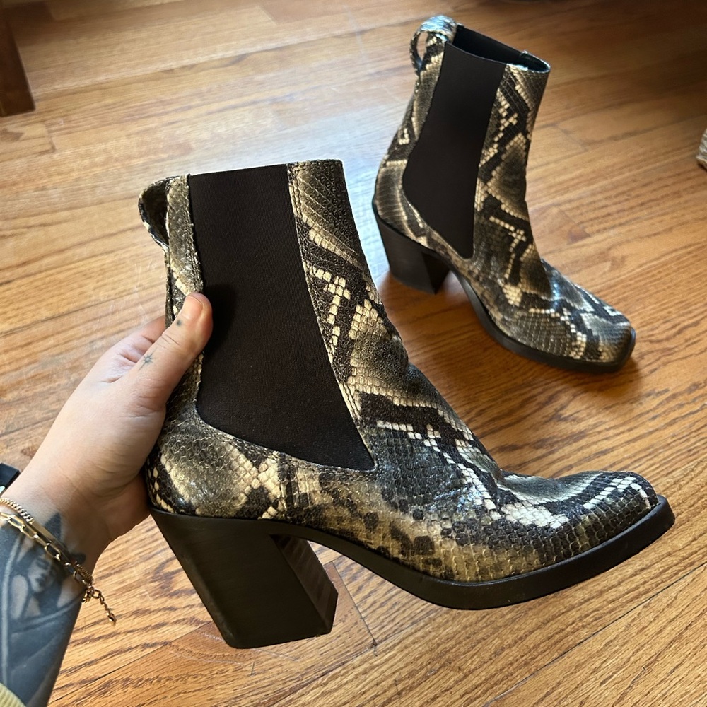 Rag & Bone Snake Chelsea Block Boot